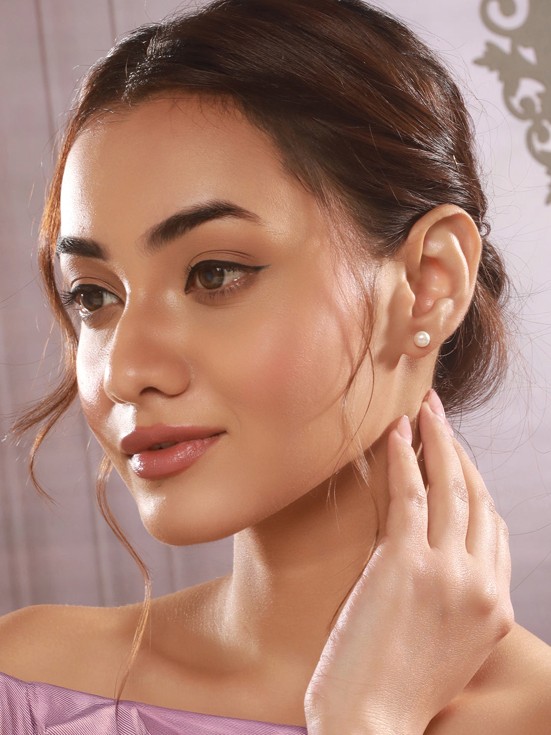 925 Sterling Silver Pearl Studded Minimal Officewear Studds Earrings